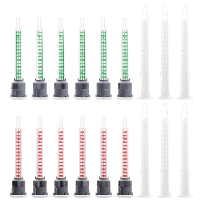 18шт. пластиковые клеевые насадки для смешивания клея ab трубки миксера, с пластиковым наконечником для смешивания эпоксидной смолы, статический смеситель, наконечник для смешивания смолы, для аппликатора клеевого пистолета ab