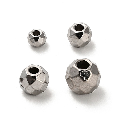 304 из нержавеющей стали бусы, круглые, алмазная огранка