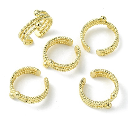 Латунная тройная линия с открытым манжетным кольцом для женщин, без свинца и без кадмия