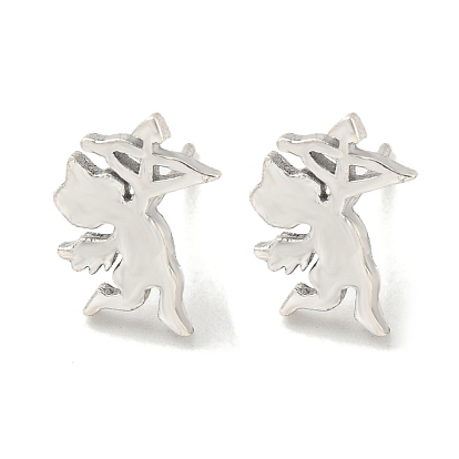 Boucles d'oreilles en laiton plaqué crémaillère, ange cupidon, pour femmes, sans plomb et sans cadmium, plaqué longue durée
