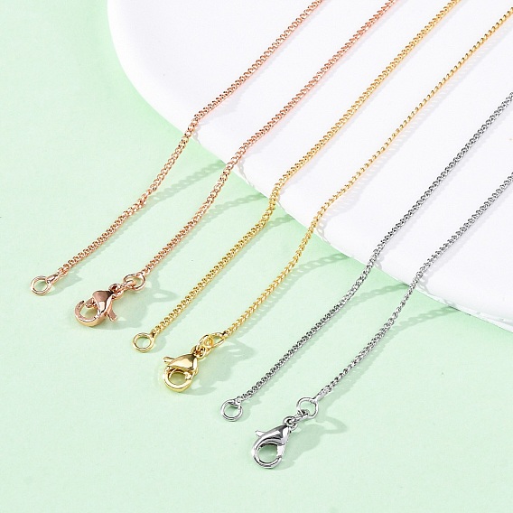 Латунные цепочки панцирного плетения ожерелья для женщин, 304 из нержавеющей стали застежкой омар, стойки покрытие, без свинца и без кадмия, долговечный