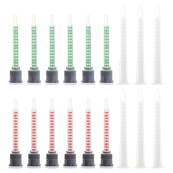 18шт. пластиковые клеевые насадки для смешивания клея ab трубки миксера, с пластиковым наконечником для смешивания эпоксидной смолы, статический смеситель, наконечник для смешивания смолы, для аппликатора клеевого пистолета ab