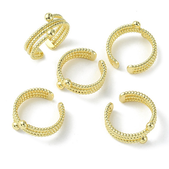 Латунная тройная линия с открытым манжетным кольцом для женщин, без свинца и без кадмия