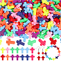 400Pcs Spray Painted Acrylic Beads, Cross