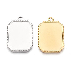 304 Настройки кабошон из нержавеющей стали кулон, многоугольник