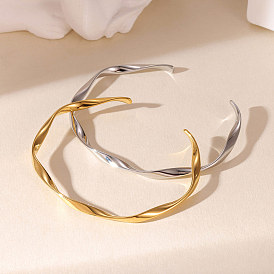 304 женские браслеты-манжеты из нержавеющей стали, твист