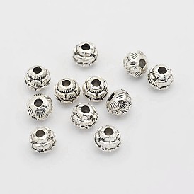Tibetan Style Alloy Flower Spacer Beads, 5x4.5mm, Hole: 1.7mm