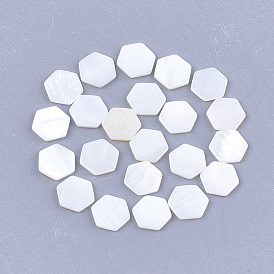 Cabochons de coquillages d'eau douce, hexagone