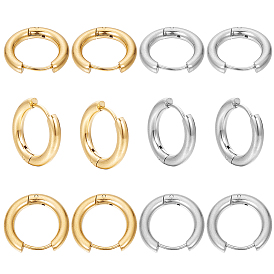 12 пары 2 стиль 202 и 304 серьги-кольца из нержавеющей стали, гипоаллергенные серьги, кольцо