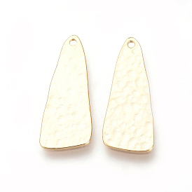 Brass Pendants, Nickel Free, Real 18K Gold Plated, Triangle