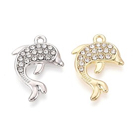 Подвески из сплава и хрустальных страз, прелести дельфинов