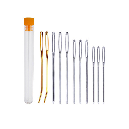 Иглы из железной пряжи, тупые иглы с большим ушком, для вышивки крестом, вязание, вышивка лентами