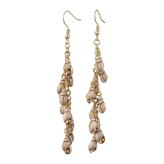 Сплав мотаться серьги, акриловые серьги-кластеры в форме ракушки