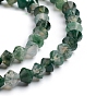 Natural Moss Agate Beads Strands, Bicone