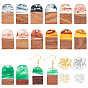Half Oval Dangle Earring DIY Making Kit, Including Resin & Walnut Wood Pendants, Brass Earring Hooks, Iron Open Jump Rings