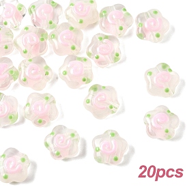 20 шт прозрачные акриловые бусины, цветок