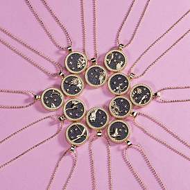 Collier à pendentif constellation en résine, bijoux en alliage pour femmes, or