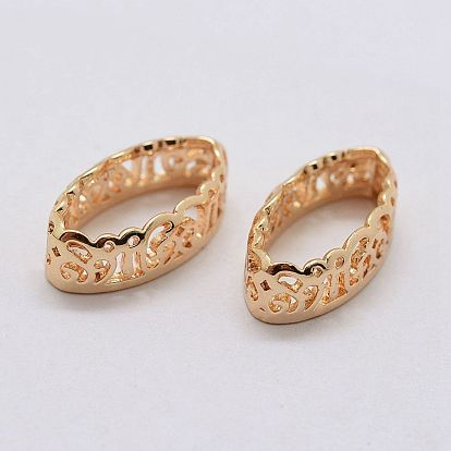 Латунь пришить настройки зубца, филигранные оправы с открытой спиной для заостренных страз, лошадиный глаз 