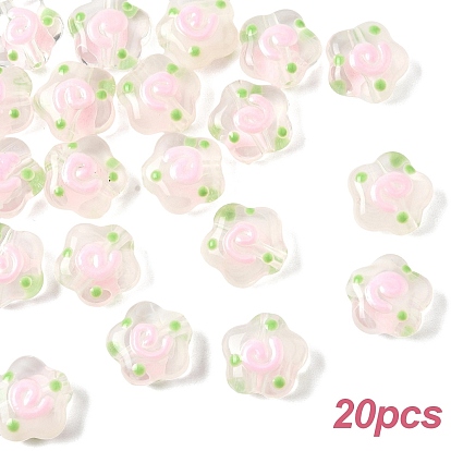 20 шт прозрачные акриловые бусины, цветок