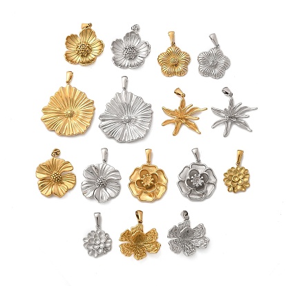 304 подвески из нержавеющей стали, цветочный шарм