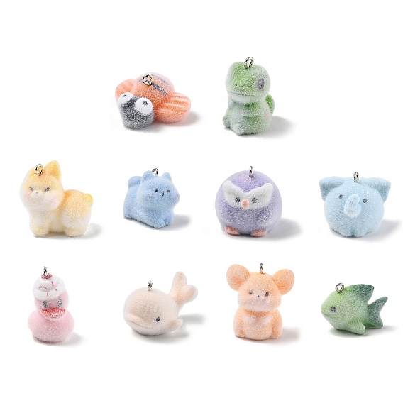 Кулоны из флокированной смолы, с железной платиной петлей