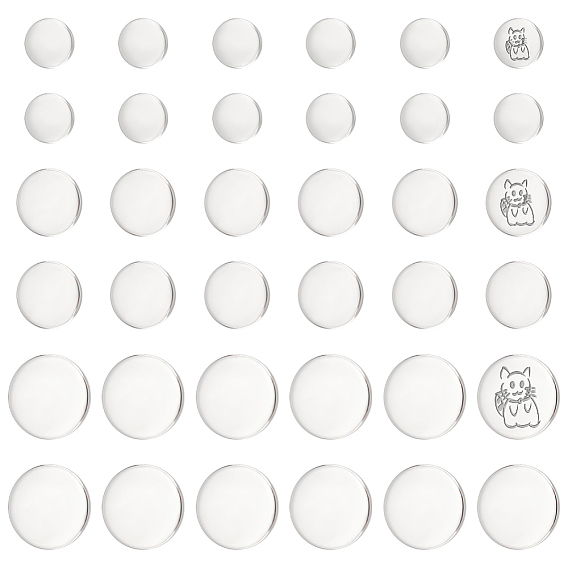 150 шт. 3 стиль 304 штамповка из нержавеющей стали пустые бирки кабошоны, плоско-круглые