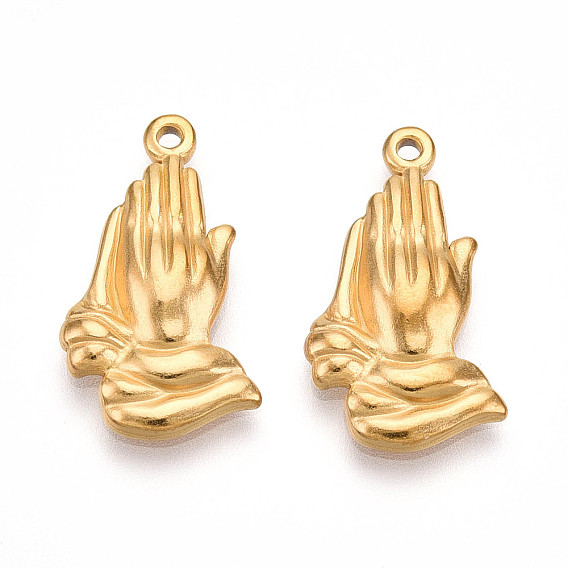 304 подвески из нержавеющей стали, ионное покрытие (ip), амулеты в виде молящихся рук