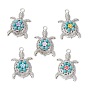 Подвески из синтетической бирюзы и акриловых бусин в виде цветов и морских животных, подвески из сплава черепахи, античное серебро