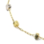 Natural & Synthetic Mixed Stone Column Beaded Anklet with Vacuum Plating Golden 304 Stainless Steel Chains for Women