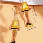 Acrylic & Iron Dangle Earrings for Women, Leg Lamp, Platinum