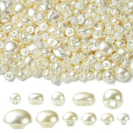 Примерно 660 шт. 330 г 11 стили 1 -отверстия, АБС-пластик, имитация жемчуга, пуговицы, полукруглый и гриб