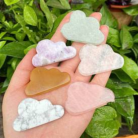 Natural Gemstone Carved Figurines Statues for Home Desktop Decoration, Cloud