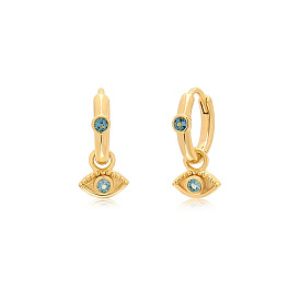 Dazzling Devil Eye Jewelry Set - Elegant and Versatile Diamond Earrings and Pendant