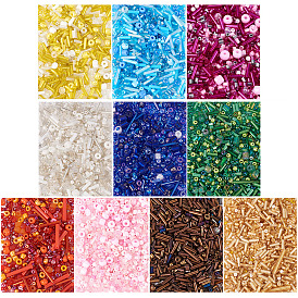 200g 10 colors Glass Seed Beads, Mixed Style, Mixed Shapes