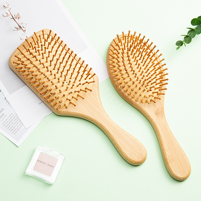 Natural Bamboo Hairbrush with Air Cushion for Smooth Styling and Massage