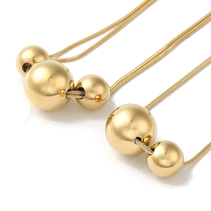 Вакуумное покрытие pvd 304 ожерелья из нержавеющей стали в виде змейки, круглые ожерелья кулон