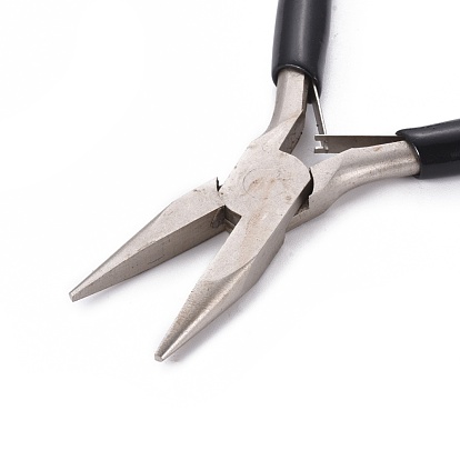 Carbon Steel Jewelry Pliers, Needle Nose Pliers, Ferronickel, with Plastic Handle