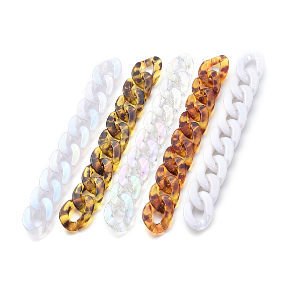 Handmade Acrylic Curb Chains, Twisted Chain
