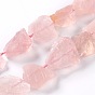 Perles et brins de quartz rose brut naturel de Madagascar, nuggets