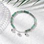 Браслеты с подвесками из натурального зеленого авантюрина для мужчин и женщин, бамбук, с латунным колокольчиком