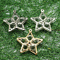 Star Iron Rhinestone Pendants, 28x28x7.5mm, Hole: 1.5mm