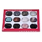 Natural & Synthetic Mixed Gemstone Rabbit Figurines Set, Ornament for Home Office Desktop Decoration, with Paper Gift Box
