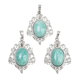 Природные подвески амазонит, латунные камни, полые подвески в виде веера, стойки покрытие, долговечный