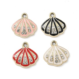 Сплав эмали горный хрусталь подвески, подвески в форме ракушек, без свинца и без кадмия, uv покрытие