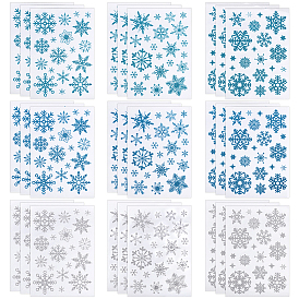 3 Сумки, рождественские зимние тематические бумажные наклейки, снежинка шаблон