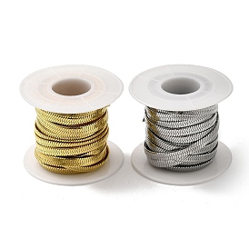 304 Stainless Steel Flat Snake Chains, with Spool, Soldered