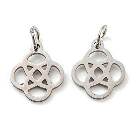 304 Stainless Steel Charms, with Jump Ring, Laser Cut, Knot Charm