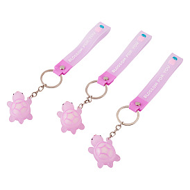 3шт. ПВХ подвески в виде черепахи для брелоков, платина