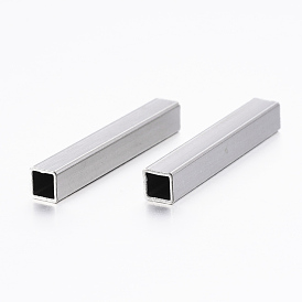 304 Stainless Steel Tube Beads, Cuboid