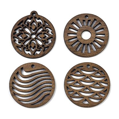 Подвески из орехового дерева, плоско-круглые